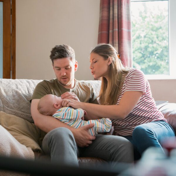 Parents with new baby